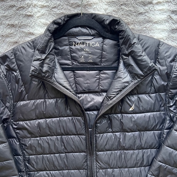 Nautica ~Men Quilted Puffer Jacket~ Water Resistant~ Size 2XL Black - Picture 6 of 10